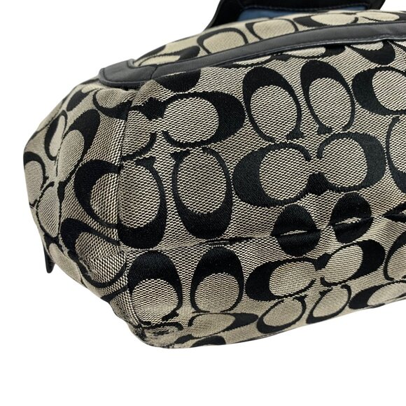 COACH F14934 Cricket Signature Satchel Shoulder Bag Black/Off-White + Hang Tag - Picture 8 of 15